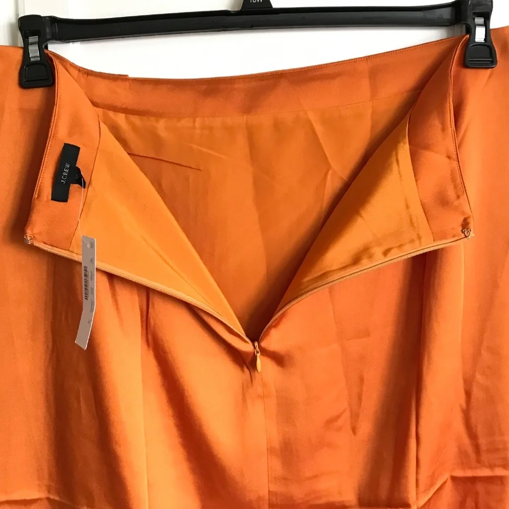 J. CREW Satin Sarong Skirt NWT Orange Spice Women’s Plus Size 16